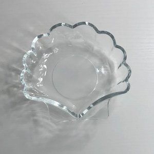 Vintage Clear Glass Shell Trinket Tray